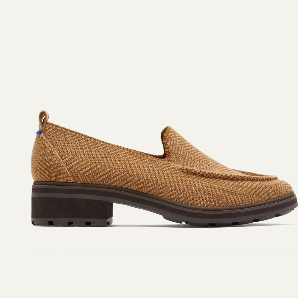 Rothy's The Lug Loafer Teak Herringbone Size 9.5, In Box, EUC Like New